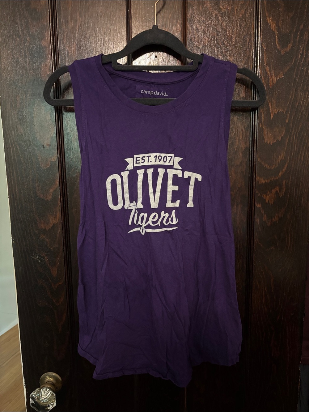 Camp David Purple Olivet Tigers Graphic Tank